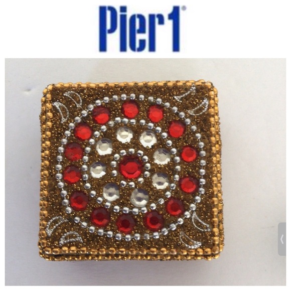 PIER ONE JEWELED TRINKET BOX - Picture 1 of 9